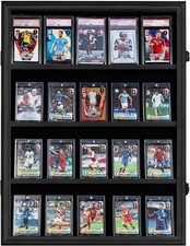 Graded Trading Card Display Case 20 Sport Baseball PSA Slabs Wall Frame Cabinet