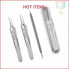WSYUB Blackhead Tweezers, Milia Remover, Pimple Popper Tool,Ingrown Hair Tweezer