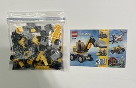 (3) LEGO Creator Power Digger 31014 100% Complete Sets 3in1 Dump Truck