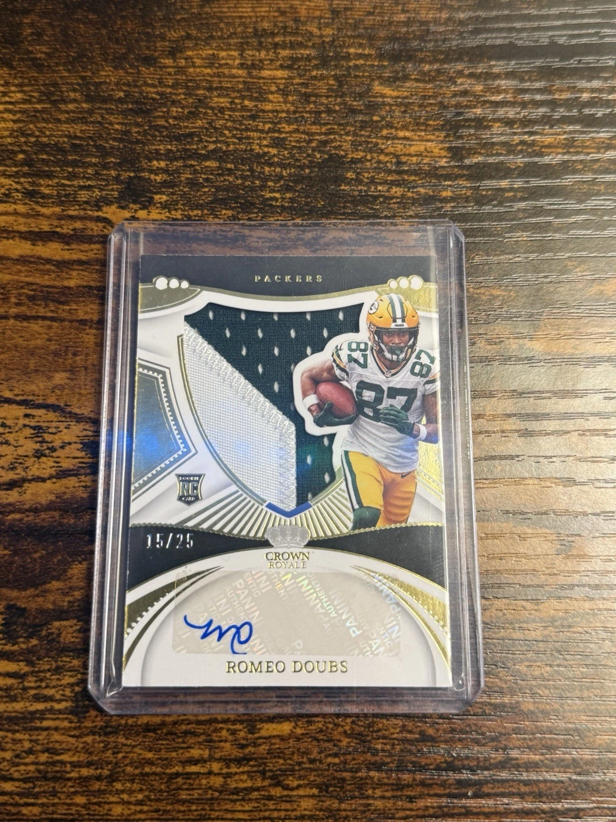 Romeo Doubs Panini Chronicles Crown Royale Silhouette Autograph #CRSROD Prime