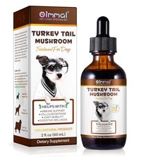 Oimmal Turkey Tail Mushroom Drops for Dogs with Probiotics Turmeric - 2oz Immu