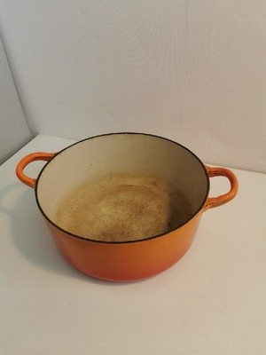 Le Creuset 22 cm Schmortopf Gusseisen orange Auflaufform