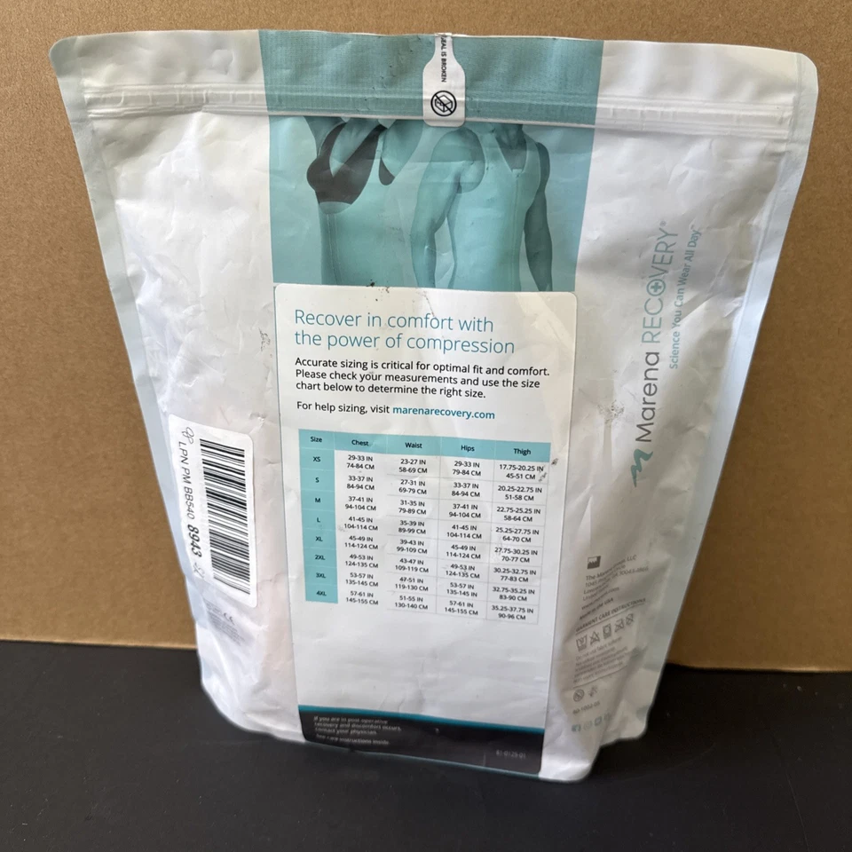 Marena Recovery Sleeveless Bodysuit, Zipperless, MB2, XS Open Box - Image 2 of 3