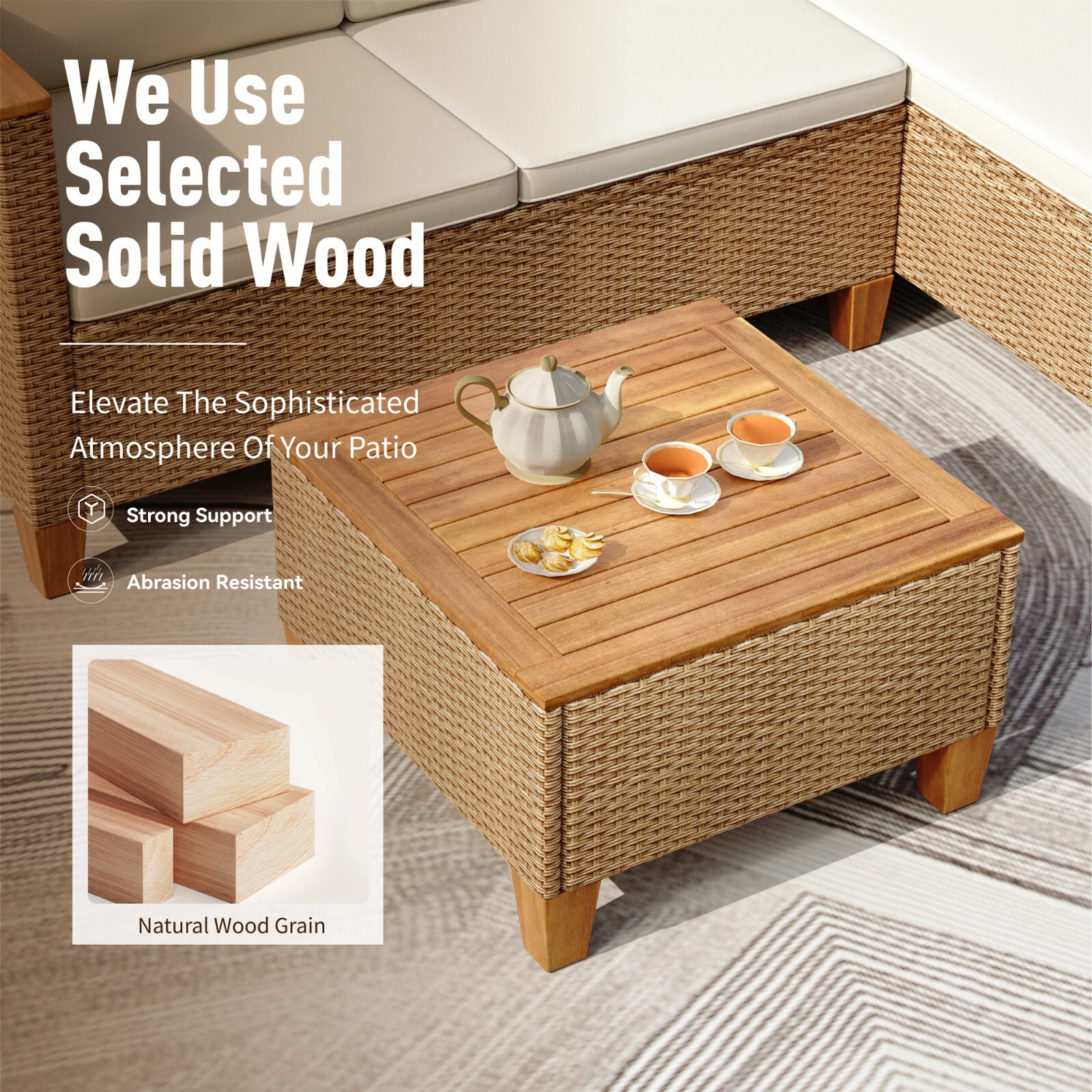 Outdoor Furniture Rattan Furniture Patio Conversation Set Outdoor Wicker Sofa