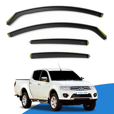 Mitsubishi L-200 MK4 2006-2015 4 Door Pick-up Wind Deflectors 4pc Edgevisors