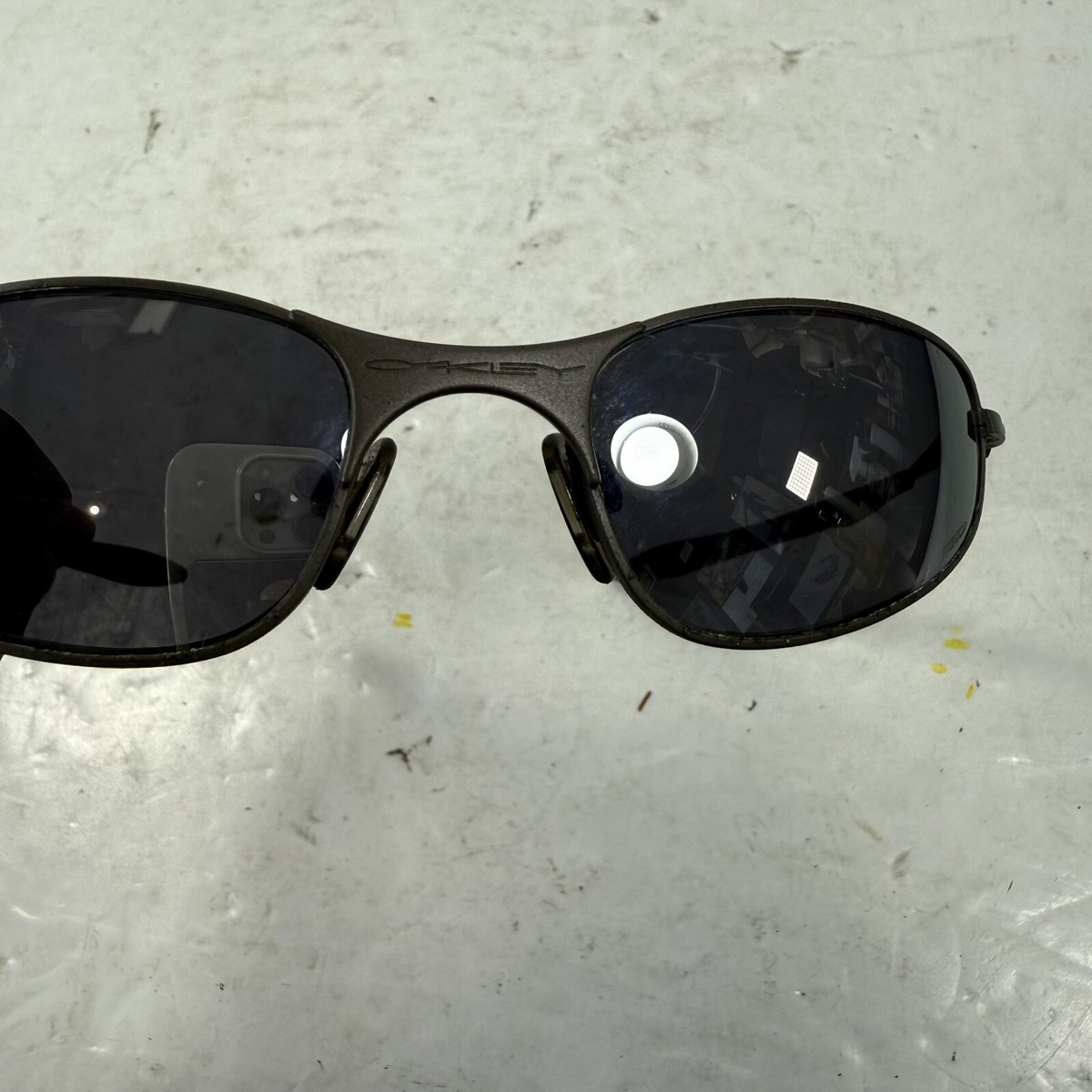 Vintage Oakley A Wire 1.0 Matte Gunmetal Frames + Case Shark Fin