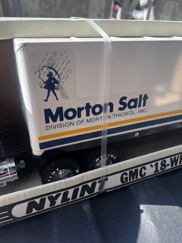 Vintage Morton Salt Nylint Pressed Steel 18 Wheeler Semi Truck, MIB c1990 - Picture 4 of 9