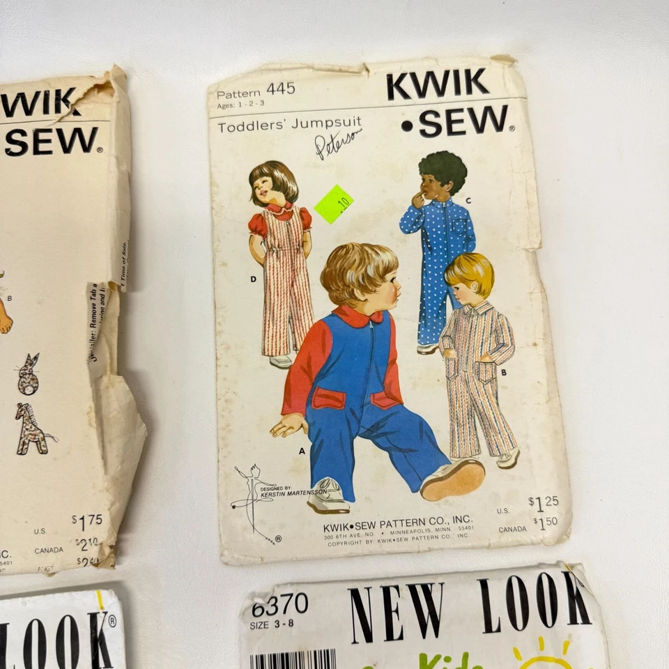 New Look and Kwik Sew Lot of 4 Sewing Patterns Children's 6370 6767 445 446 - Image 3 of 4