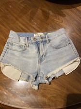 Bullhead Womens 23 High Rise Denim Short Shorts Cut Off