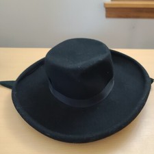 Vintage Black Riding Hat, Bollman Hat Co. 100 Wool Doeskin Felt Made in USA