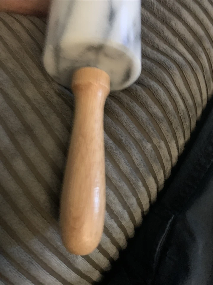 Marble Rolling Pin Non Porous Non Stick Gray and White Missing Stand W/Box - Image 4 of 4