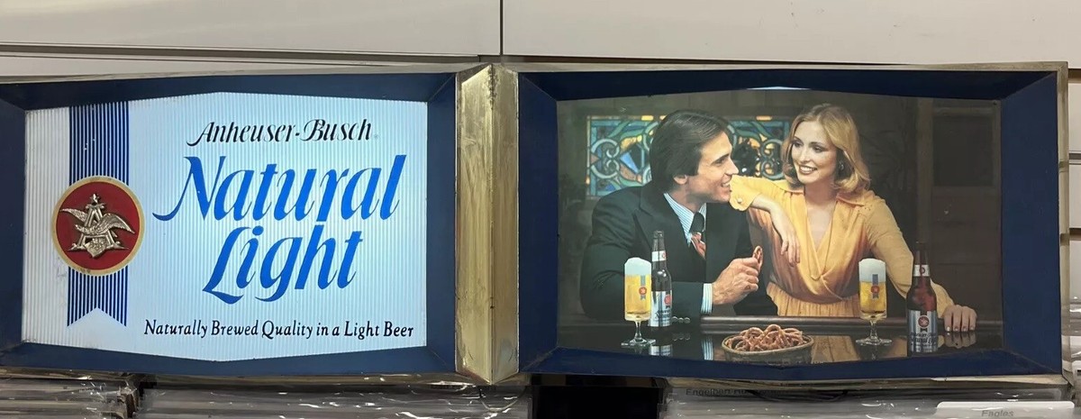 Vintage Anheuser Busch Natural Light Beer Sign Lighted - Slight 