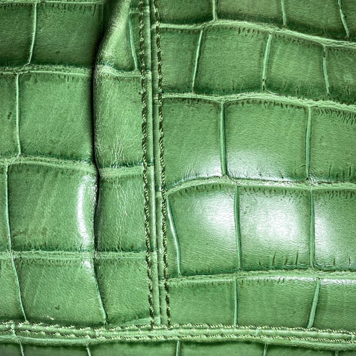 Coach Genuine Green Alligator Top Handles Purse Satchel Bag