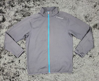 Peak Performance Jacket Men's M Gray Blue Hayden Z Fleece Lined Full Zip Golf