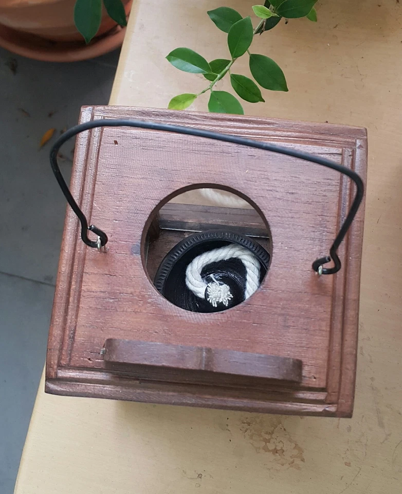 Дерево со стеклом подсвечник винтажный вид тайский открытый декор подвесной - Изображение 3 из 4