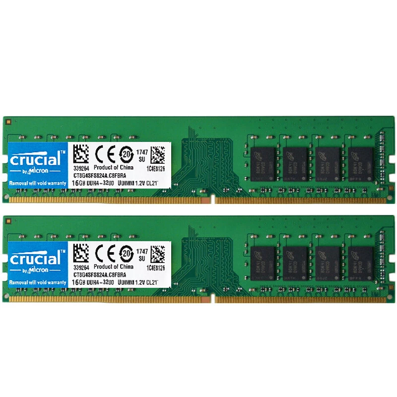 Crucial DDR4 16GB 2X8GB 3200 Mhz  PC4-25600 288pins Desktop Memory Dimm Ram - Image 4 of 4