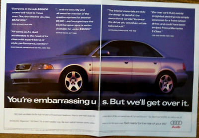 1996 Audi A4 Silver Sedan Ten Best Car Driver Ride of your Life Vintage Print Ad