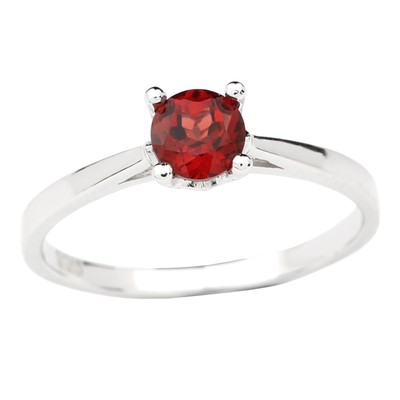 Classic 925 Sterling Silver Ring Natural Red Garnet Fine Jewelry Birthday