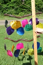 Tropical Punch Bright & Colorful Saddle Oyster Wind Chime, 23 inch, G-48