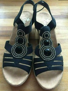 rieker navy wedge sandals