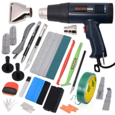 Vinyl Squeegee Wrap Application Tools Heat Gun Car Window Tint 110V US Plug Kit