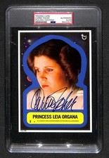 Signed Carrie Fisher 2015 Topps STAR WARS Card Auto /49 Princess Leia PSA Rare!