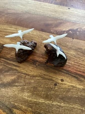 2 John Perry Seagull Sculptures On Burlwood