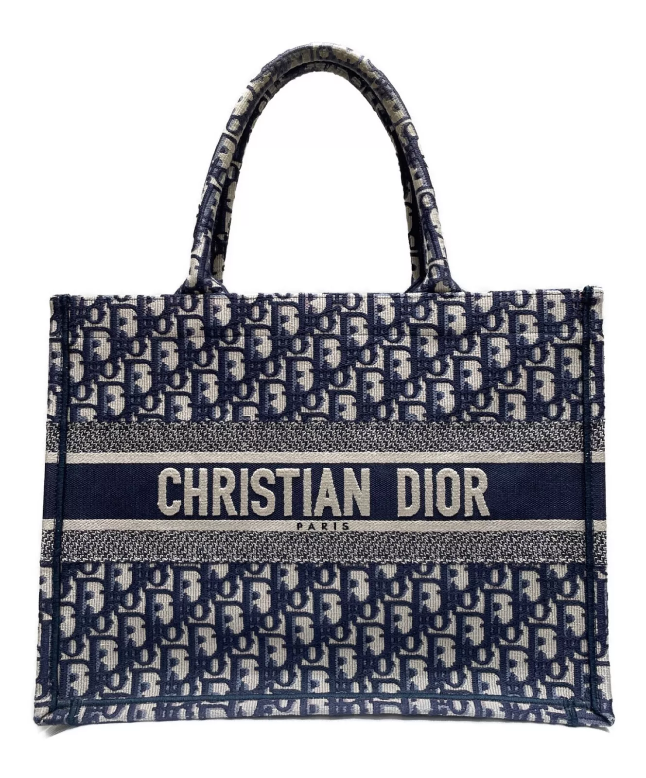 Sac fourre tout neuf Dior Medium Oblique Marine MOYEN/Livre fourre tout Tag taille MOYENNE