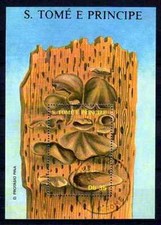 Champignons Saint Thomas et prince 1988 (24) bloc Yvert n° 57 oblitéré used