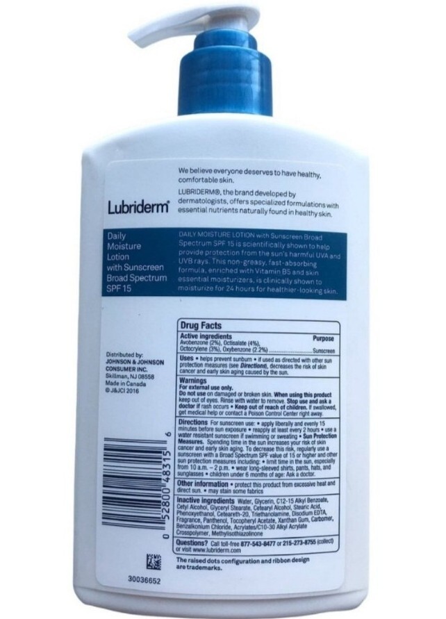 LUBRIDERM Daily Moisture Lotion Moisturizer with SUNSCREEN SPF 15 PA