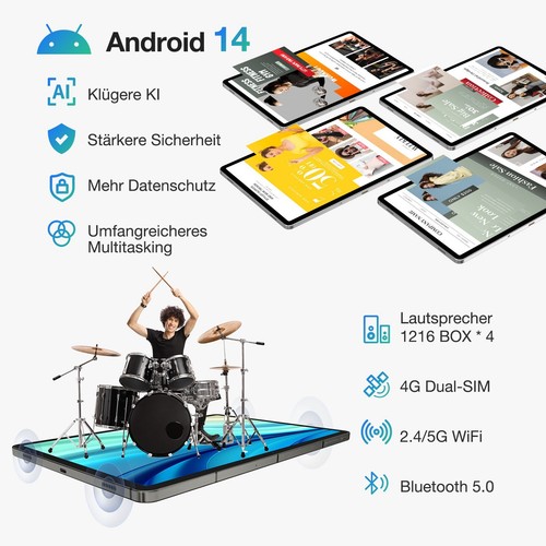 DOOGEE T30 MAX 12.4 Zoll 4K Tablet 20GB+512GB Android 14 10800mAh 50MP Tablet PC - Zdjęcie 4 z 7