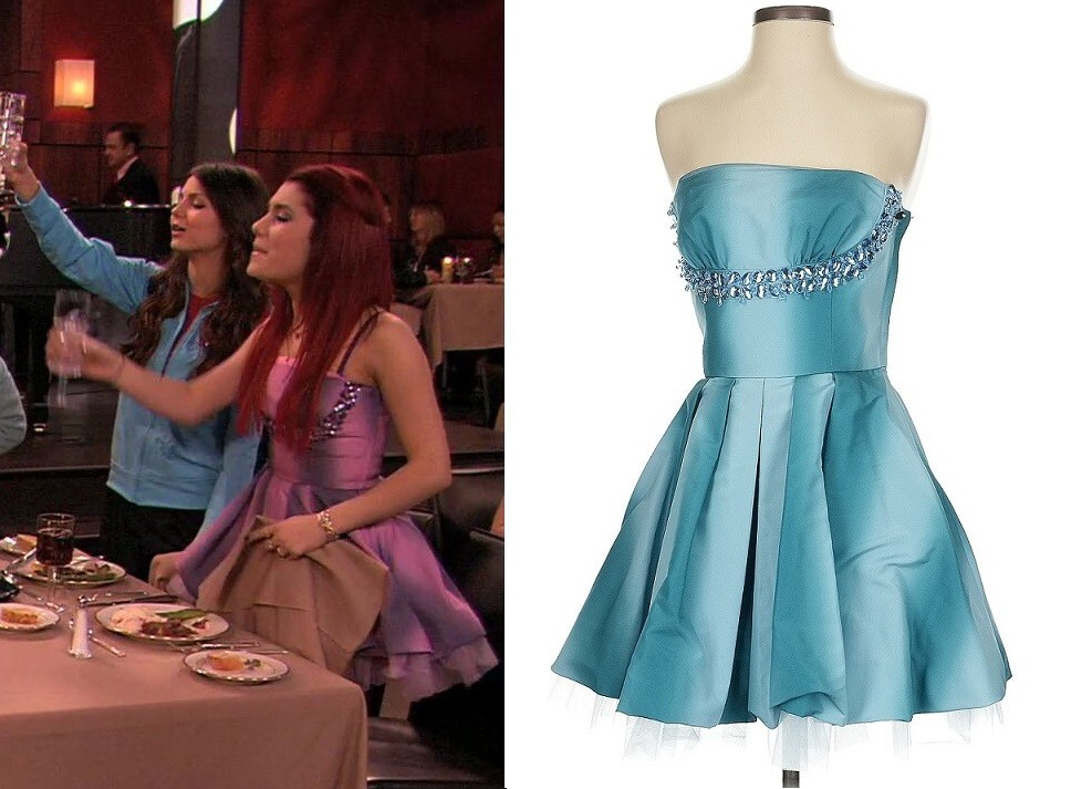 cat valentine blue dress Solid Strapless Tube Maxi Dress With Back Slit main image 1