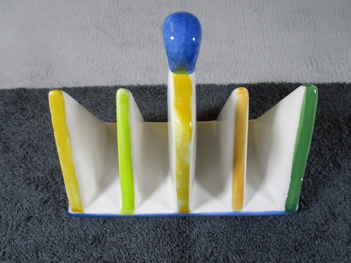 Lovely Vintage Porcelain Egg Holder Colourful Dotty & Rayware Floral Toast Rack - Picture 6 of 11