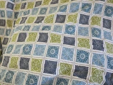 The Company Store Queen Duvet Southwest Circles  Blue Green White