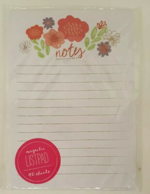Magnetic 40 Sheets Shopping List Pad Notes Fridge Reminder Honey To Do Floral 