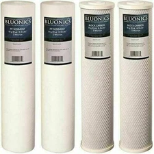 BLUONICS  SEDIMENT AND CARBON BLOCK REPLACEMENT WATER FILTERS 4PCS (5 MICRON)