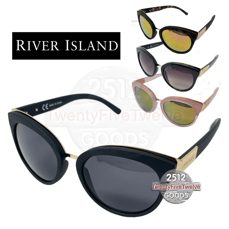 River Island Womens Sunglasses Ladies Black Pink Tortoise Shell Oversized RRP£20