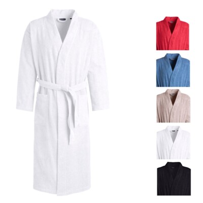 Egeria Topas white Bademantel Kimono S M L XL 100% Baumwolle