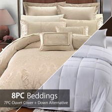 Luxury Egyptian Bed N Bag 8PC Sara Duvet Cover Set Plus Down Alternative Insert