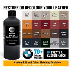 Leather Repair Paint Dye for BMW Car Seats and Interior. 70+ Colours
