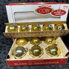 35 Gold Vintage Glass Christmas Ornaments Coby,Shiny Bright,Franke With Boxes — photo 10