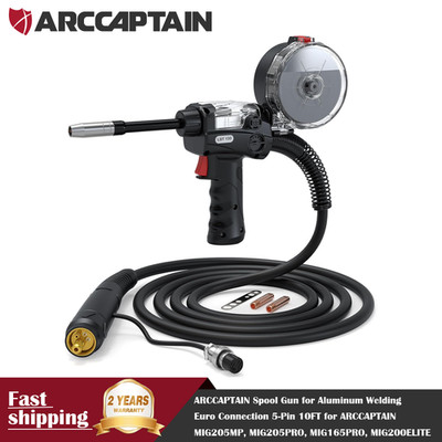 ARCCAPTAIN Spool Gun 5-Pin 10FT for MIG205MP MIG205PRO, MIG165PRO, MIG200ELITE