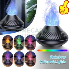 Flame Air Diffuser Humidifier LED 7 Colors Essential Oil Aromatherapy Auto-Off