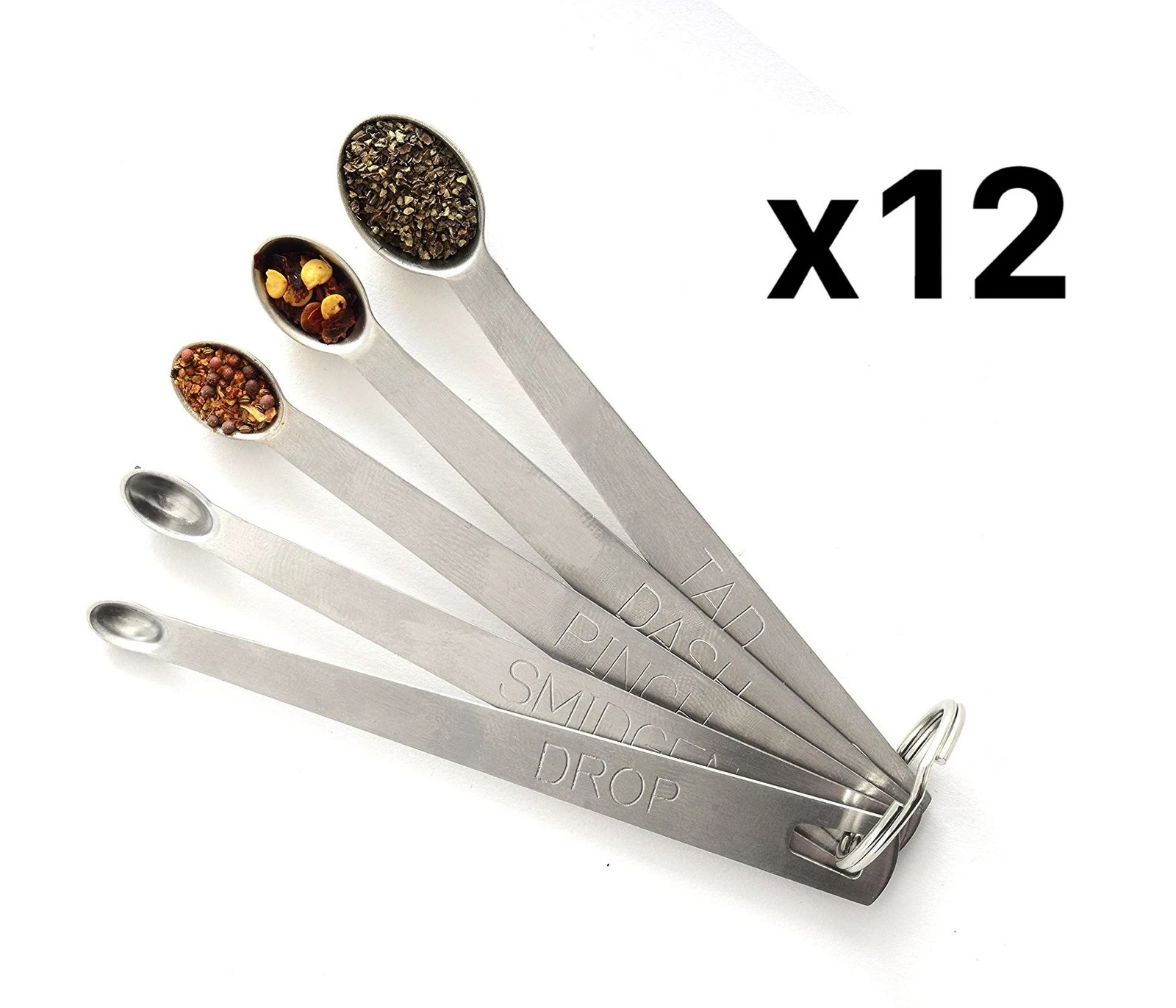 Norpro 5 Piece Stainless Steel Mini Measuring Spoon Set (12-Pack)