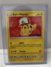 2017 Pokémon SM Black Star Promos Ash's Pikachu #SM109 EX-NM