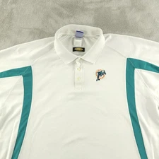 Miami Dolphins Shirt Mens 4XL White Teal NFL Football Polo Play Dry Reebok