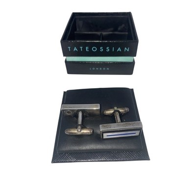 Tateossian London Sterling Silver, Lapis & Mother of Pearl Cufflinks