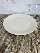 Set of 2 Corelle Dinner Plates 10.25" Solid Off White Made of Vitrelle Glass