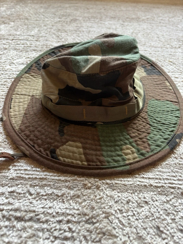 U.S Military Woodland Camouflage Boonie Hat Type II Jungle Size 7 1/4 Date 1985 - Image 3 of 4