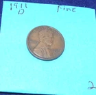1911 D WHEAT CENT  FINE   # 2